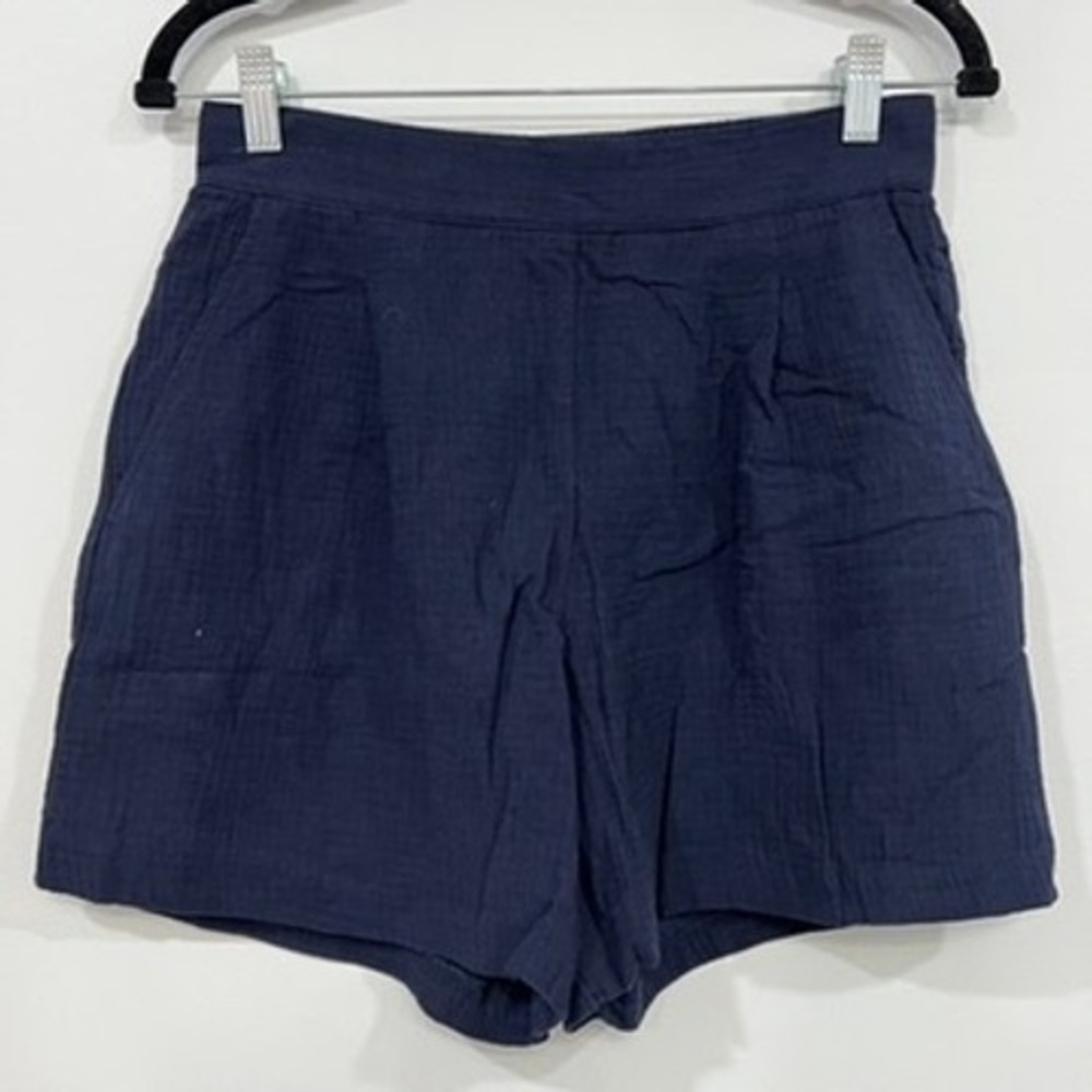 J Mclaughlin Womens Abbott Shorts Small NWT $138 Pull On Cotton Solid Navy Blue